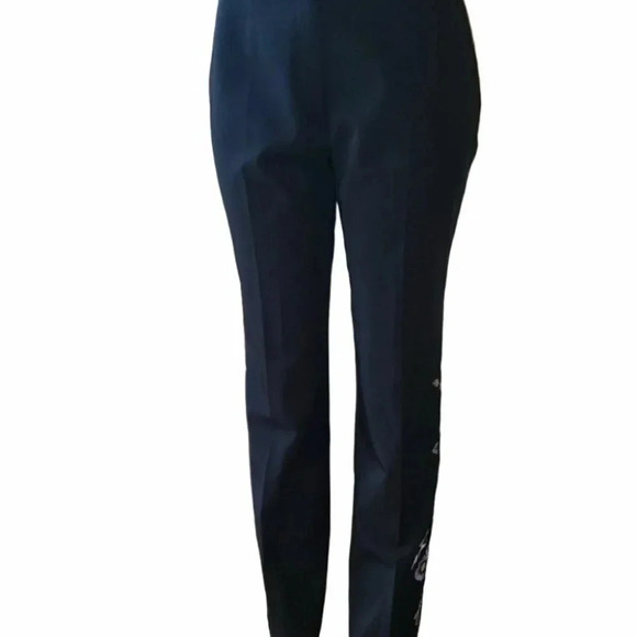 Tailor by B. Moss 6‎ black dress pants with embroidered flowers Boho Retro Y2K - Picture 3 of 6